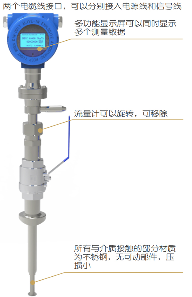 DN300熱式氣體質量流量計結構圖