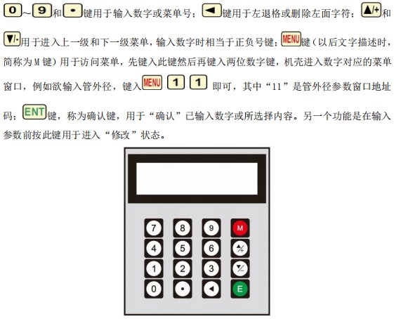 防爆超聲波流量計(jì)按鍵面板說明圖